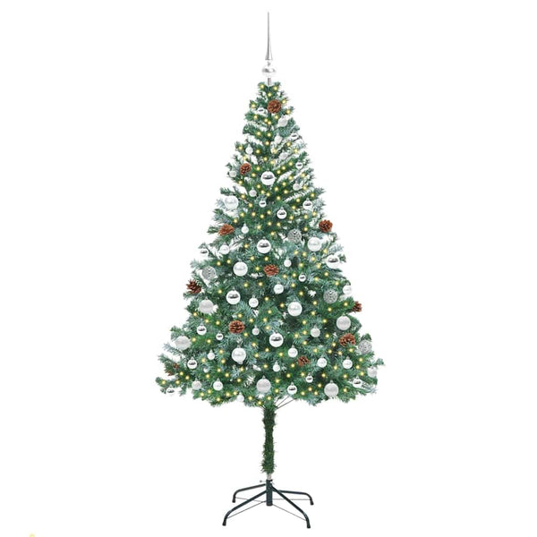 Tekojoulukuusi 300 LED-valoilla Vihreä 180 cm PVC ja teräs