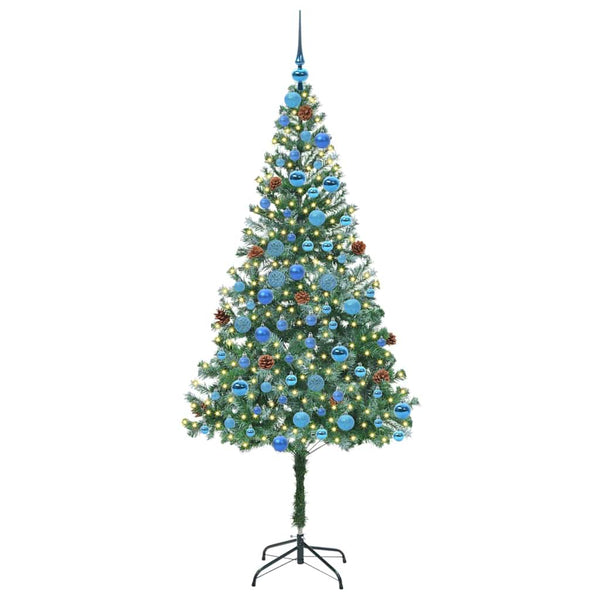 Tekojoulukuusi 300 LED-valoilla Vihreä 180 cm PVC ja teräs
