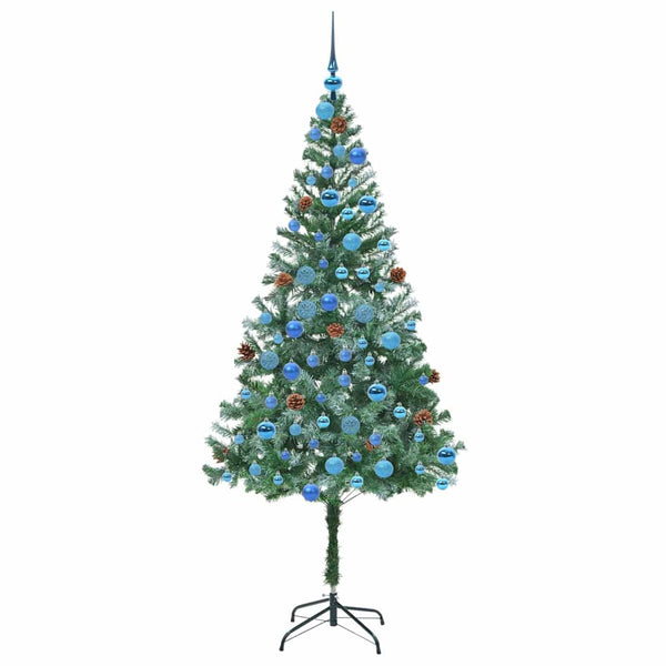 Tekojoulukuusi 300 LED-valoilla Vihreä 180 cm PVC ja teräs
