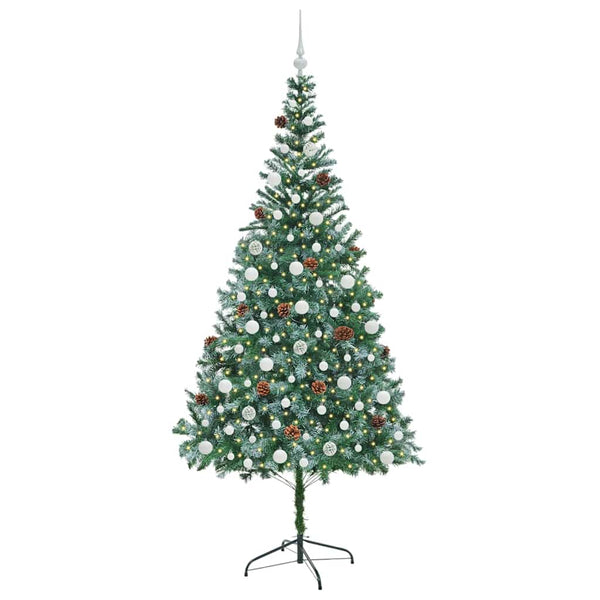 Tekojoulukuusi 300 LED-valoilla Vihreä 210 cm PVC ja teräs