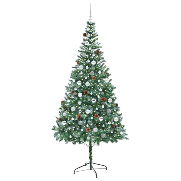 Tekojoulukuusi 300 LED-valoilla Vihreä 210 cm PVC ja teräs