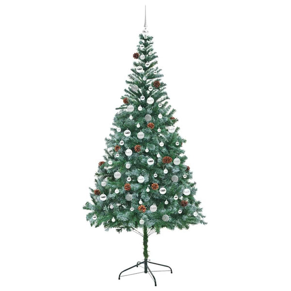 Tekojoulukuusi 300 LED-valoilla Vihreä 210 cm PVC ja teräs
