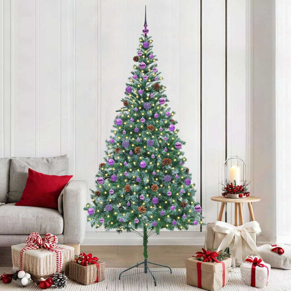 Tekojoulukuusi 300 LED-valoilla Vihreä 210 cm PVC ja teräs