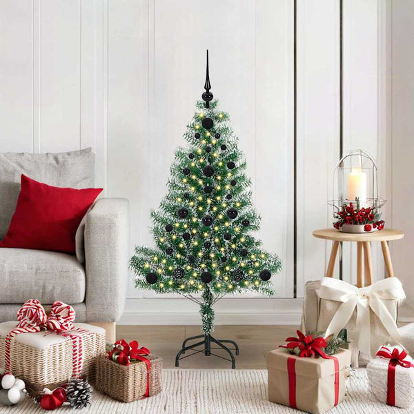 Tekoinen joulukuusi lumiflockilla ja LED-valolla 120 cm