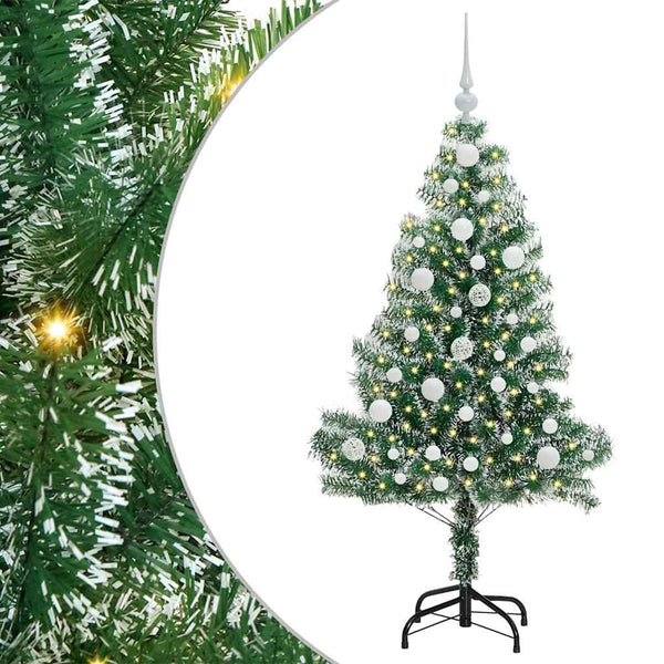 Tekoinen joulukuusi lumiflockilla ja LED-valolla 120 cm