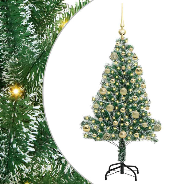 Tekoinen joulukuusi lumiflockilla ja LED-valolla 120 cm
