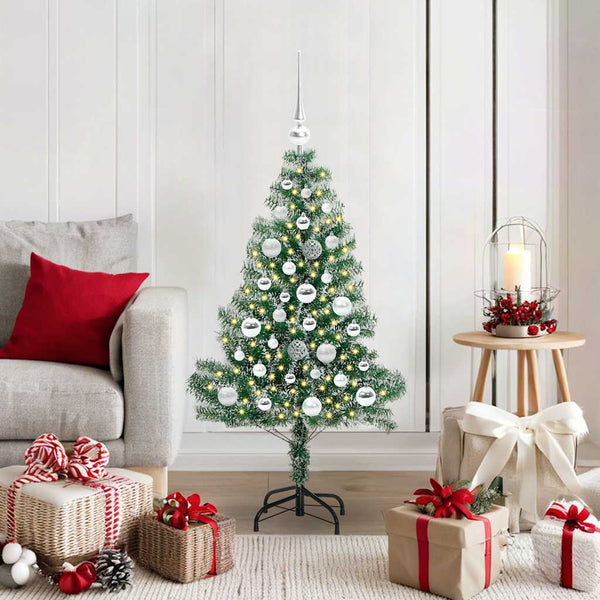 Tekoinen joulukuusi lumiflockilla ja LED-valolla 120 cm