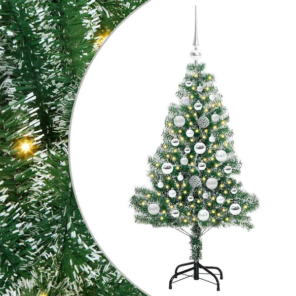 Tekoinen joulukuusi lumiflockilla ja LED-valolla 120 cm