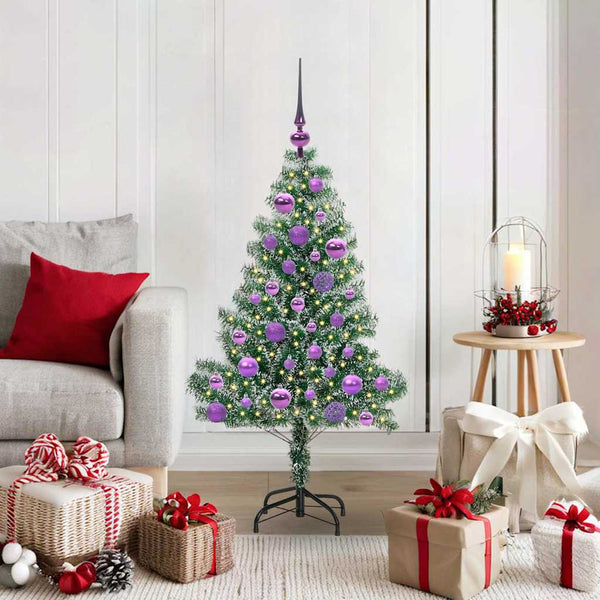 Tekoinen joulukuusi lumiflockilla ja LED-valolla 120 cm