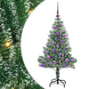 Tekoinen joulukuusi lumiflockilla ja LED-valolla 120 cm