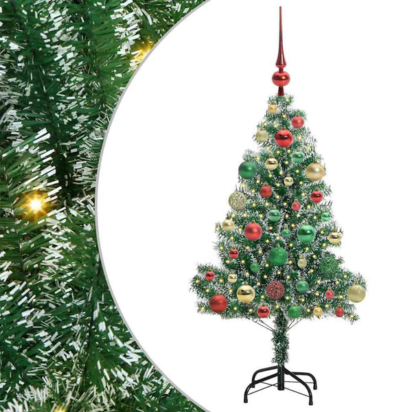 Tekoinen joulukuusi lumiflockilla ja LED-valolla 120 cm