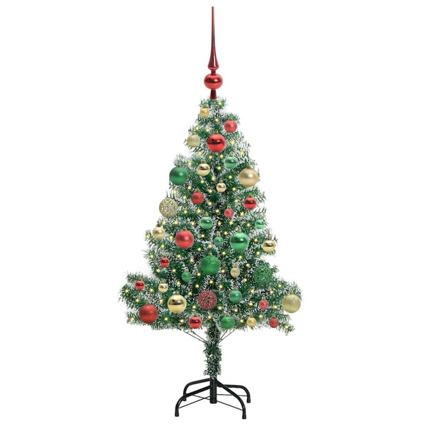 Tekoinen joulukuusi lumiflockilla ja LED-valolla 120 cm