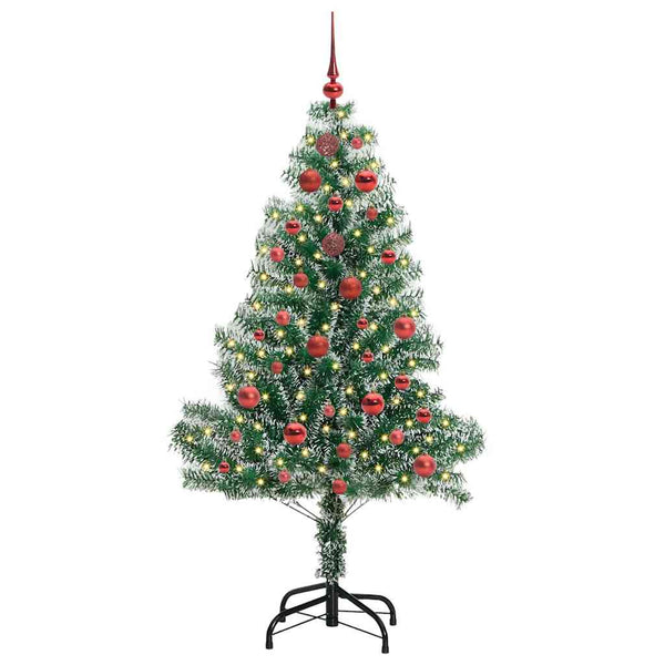 Tekoinen joulukuusi lumiflockilla ja LED-valolla 150 cm
