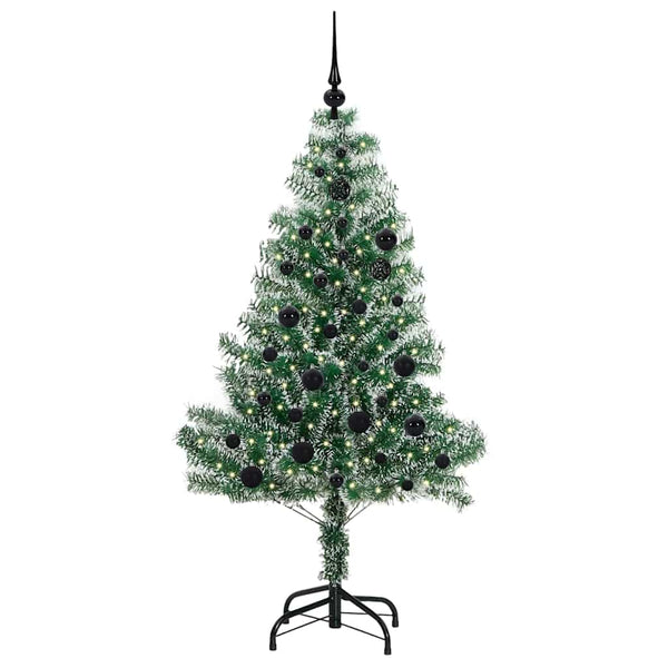Tekoinen joulukuusi lumiflockilla ja LED-valolla 150 cm