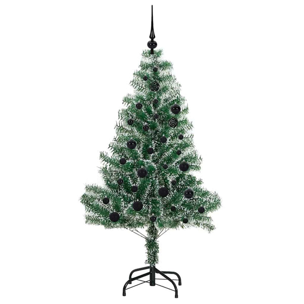 Tekoinen joulukuusi lumiflockilla ja LED-valolla 150 cm