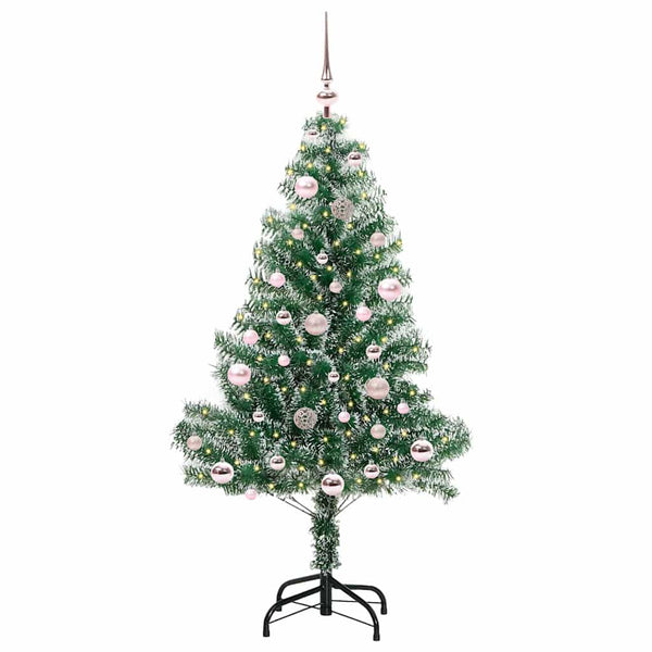 Tekoinen joulukuusi lumiflockilla ja LED-valolla 150 cm