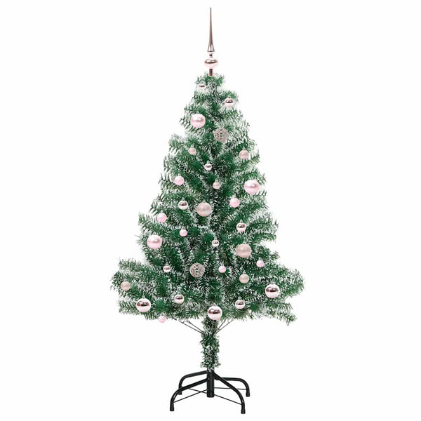 Tekoinen joulukuusi lumiflockilla ja LED-valolla 150 cm