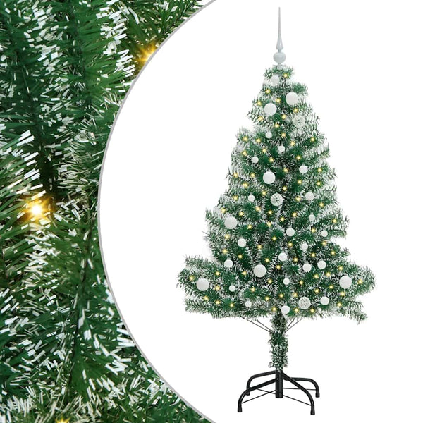 Tekoinen joulukuusi lumiflockilla ja LED-valolla 150 cm