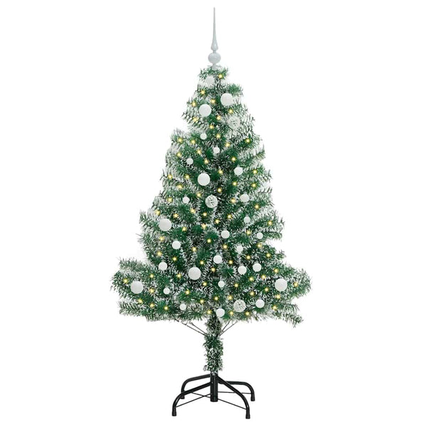 Tekoinen joulukuusi lumiflockilla ja LED-valolla 150 cm