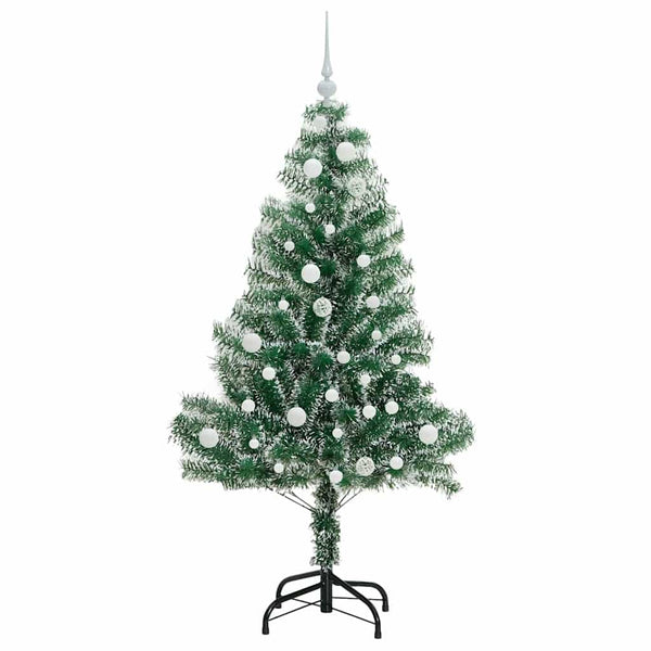 Tekoinen joulukuusi lumiflockilla ja LED-valolla 150 cm