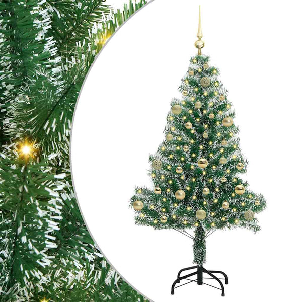Tekoinen joulukuusi lumiflockilla ja LED-valolla 150 cm