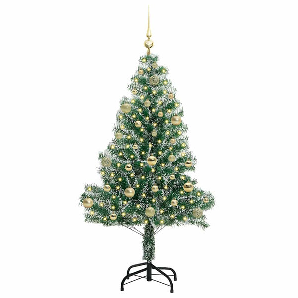 Tekoinen joulukuusi lumiflockilla ja LED-valolla 150 cm
