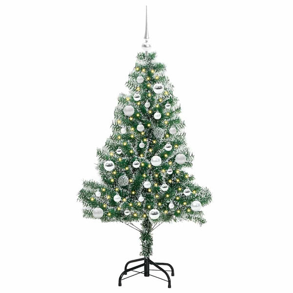 Tekoinen joulukuusi lumiflockilla ja LED-valolla 150 cm