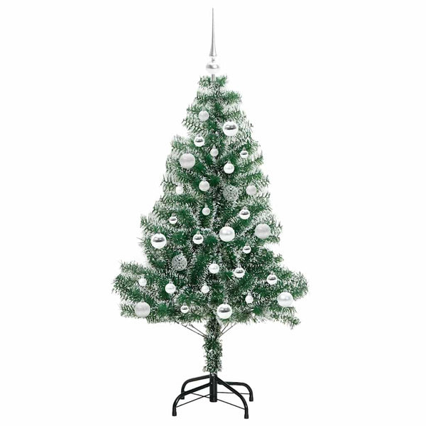 Tekoinen joulukuusi lumiflockilla ja LED-valolla 150 cm