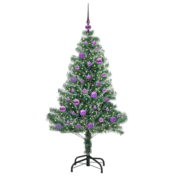 Tekoinen joulukuusi lumiflockilla ja LED-valolla 150 cm