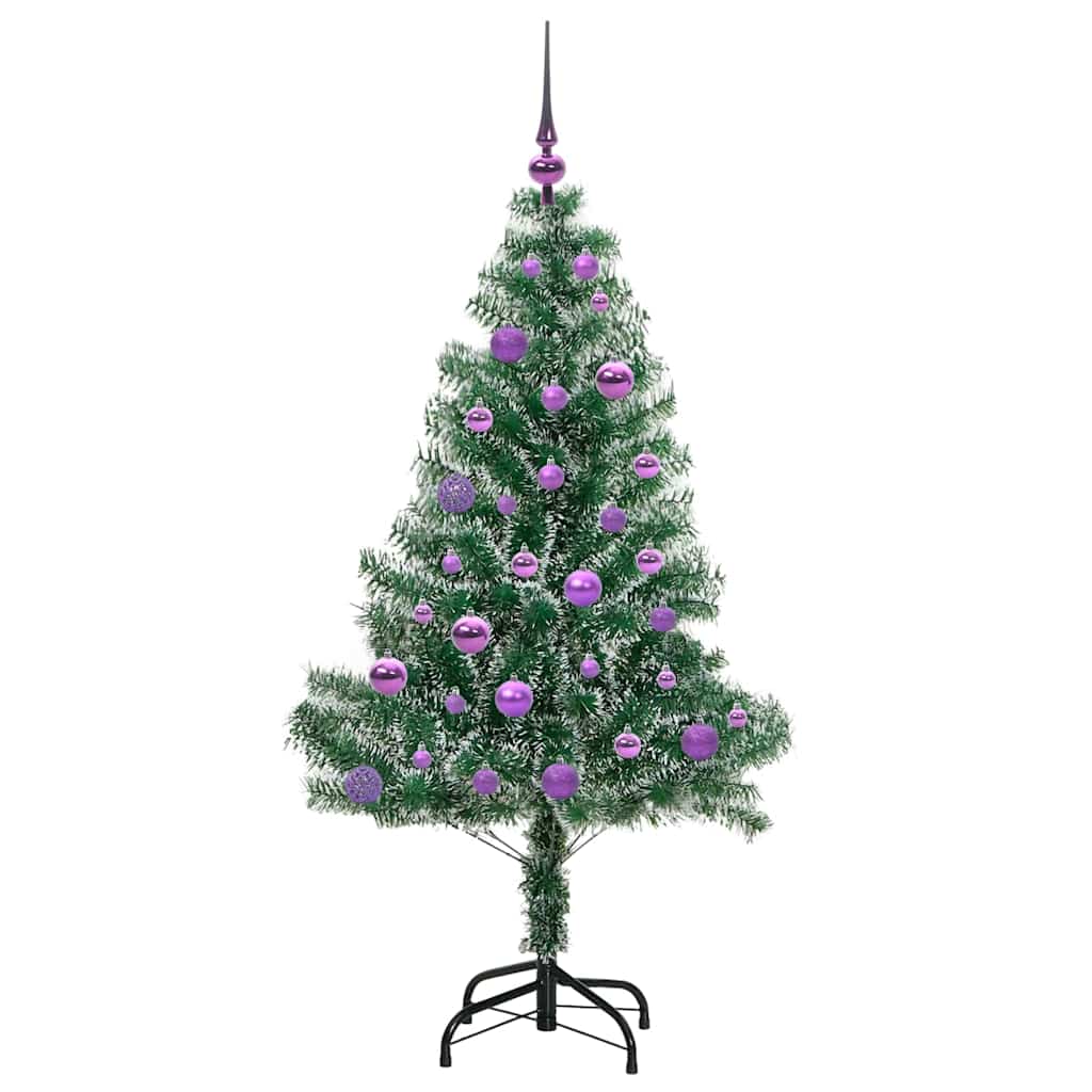 Tekoinen joulukuusi lumiflockilla ja LED-valolla 150 cm