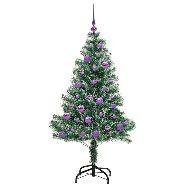 Tekoinen joulukuusi lumiflockilla ja LED-valolla 150 cm