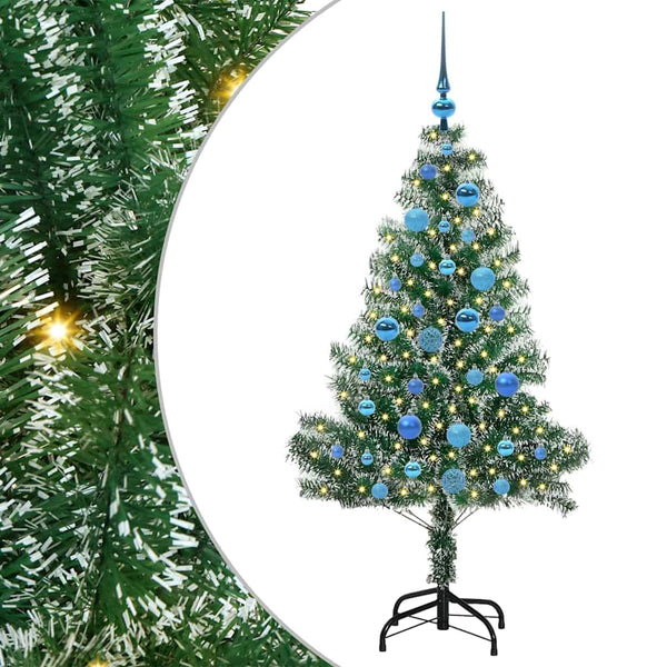Tekoinen joulukuusi lumiflockilla ja LED-valolla 150 cm