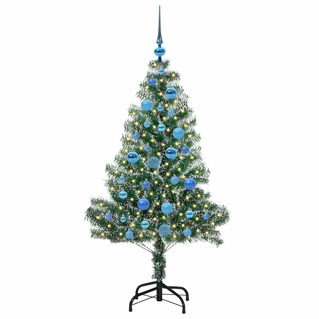 Tekoinen joulukuusi lumiflockilla ja LED-valolla 150 cm