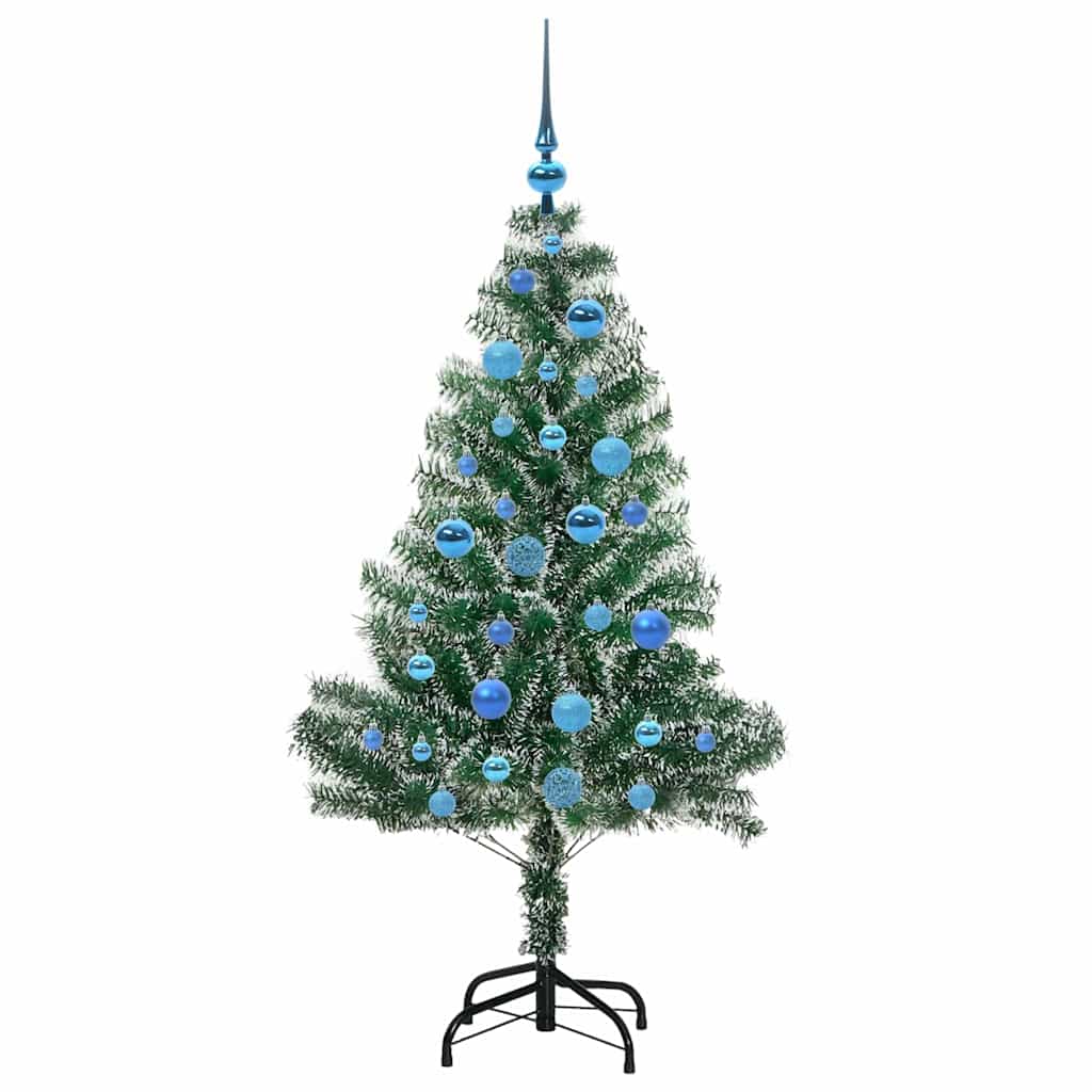 Tekoinen joulukuusi lumiflockilla ja LED-valolla 150 cm