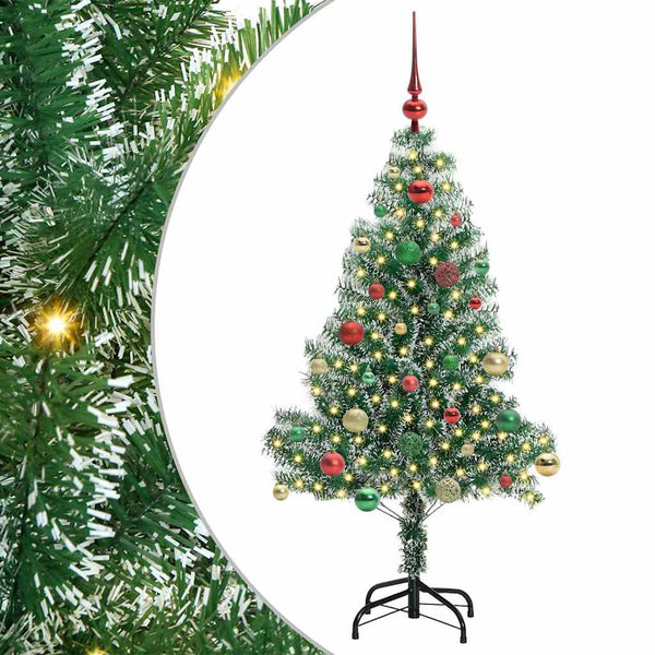 Tekoinen joulukuusi lumiflockilla ja LED-valolla 150 cm