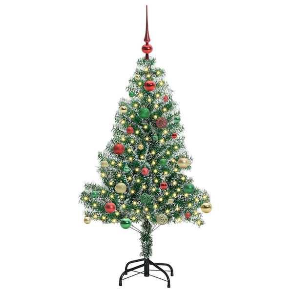 Tekoinen joulukuusi lumiflockilla ja LED-valolla 150 cm