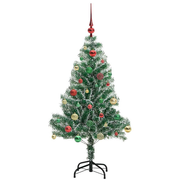Tekoinen joulukuusi lumiflockilla ja LED-valolla 150 cm