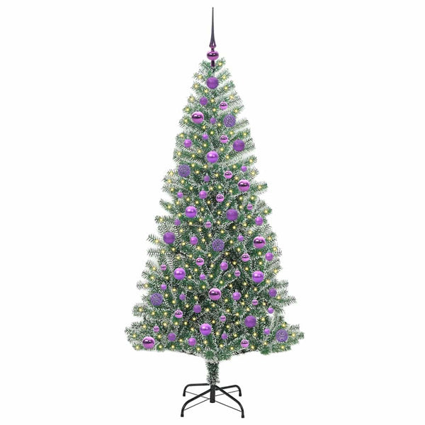 Tekoinen joulukuusi lumiflockilla ja LED-valolla 180 cm