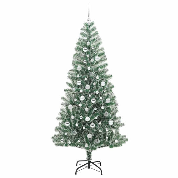 Tekoinen joulukuusi lumiflockilla ja LED-valolla 210 cm