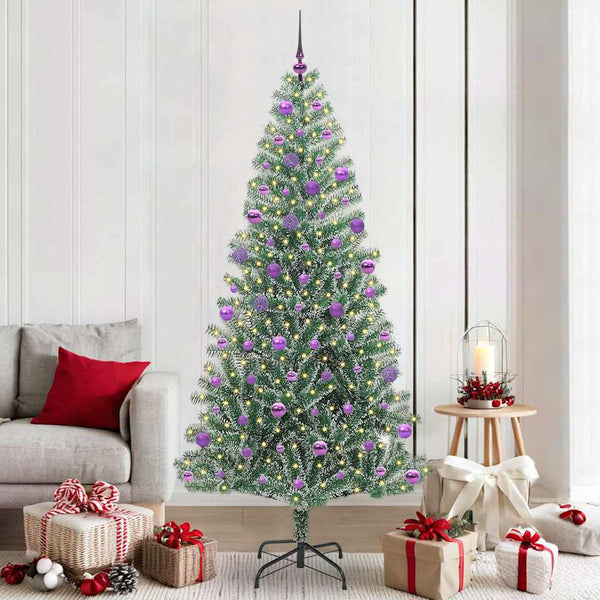 Tekoinen joulukuusi lumiflockilla ja LED-valolla 210 cm