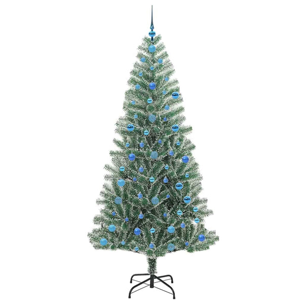 Tekoinen joulukuusi lumiflockilla ja LED-valolla 210 cm