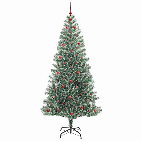 Tekoinen joulukuusi lumiflockilla ja LED-valolla 240 cm