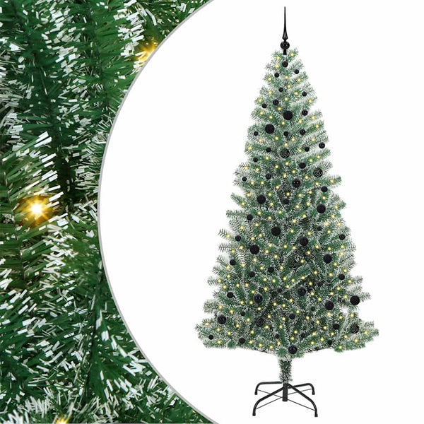 Tekoinen joulukuusi lumiflockilla ja LED-valolla 240 cm