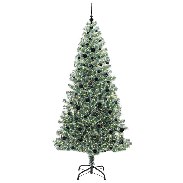 Tekoinen joulukuusi lumiflockilla ja LED-valolla 240 cm