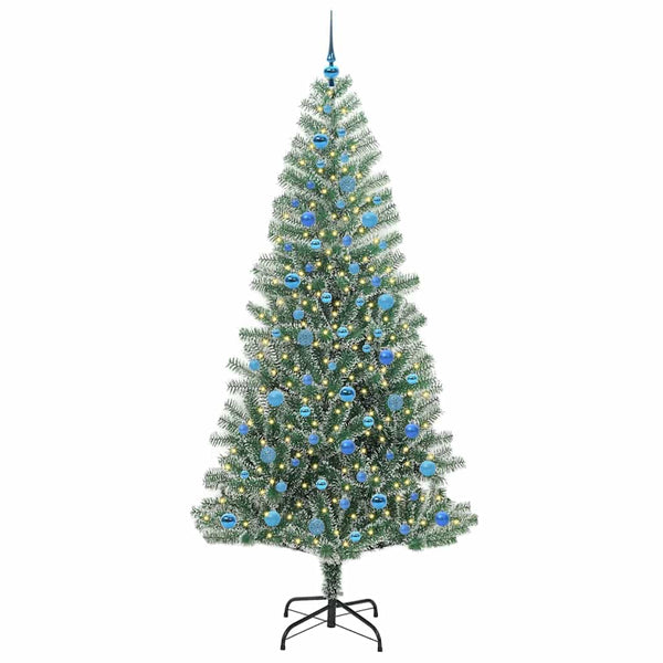 Tekoinen joulukuusi lumiflockilla ja LED-valolla 240 cm