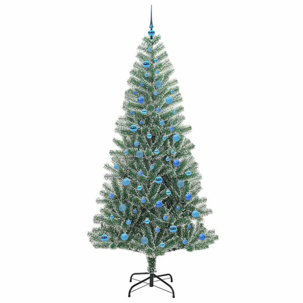Tekoinen joulukuusi lumiflockilla ja LED-valolla 240 cm