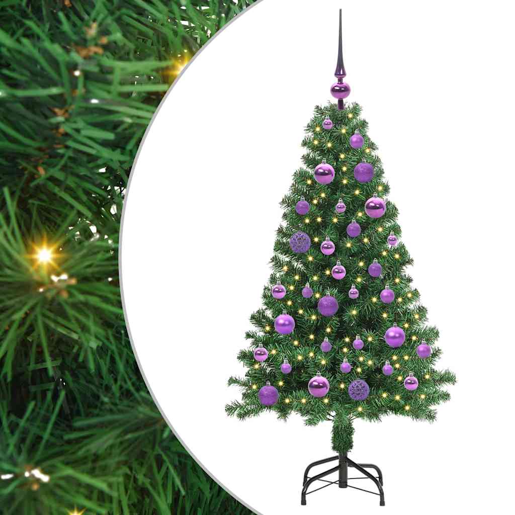 Tekojoulukuusi Vihreä 120 cm PVC:tä ja Terästä ja Muovia
