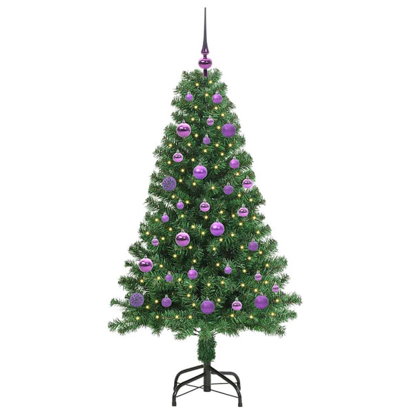 Tekojoulukuusi Vihreä 150 cm PVC:tä ja Terästä ja Muovia