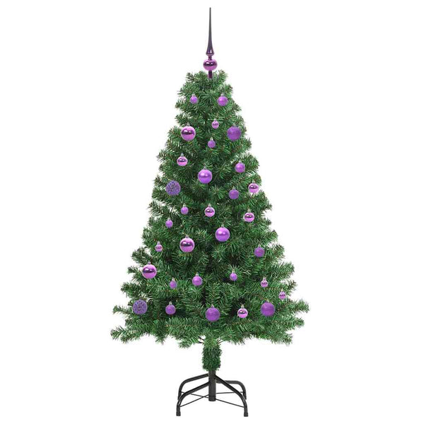Tekojoulukuusi Vihreä 150 cm PVC:tä ja Terästä ja Muovia
