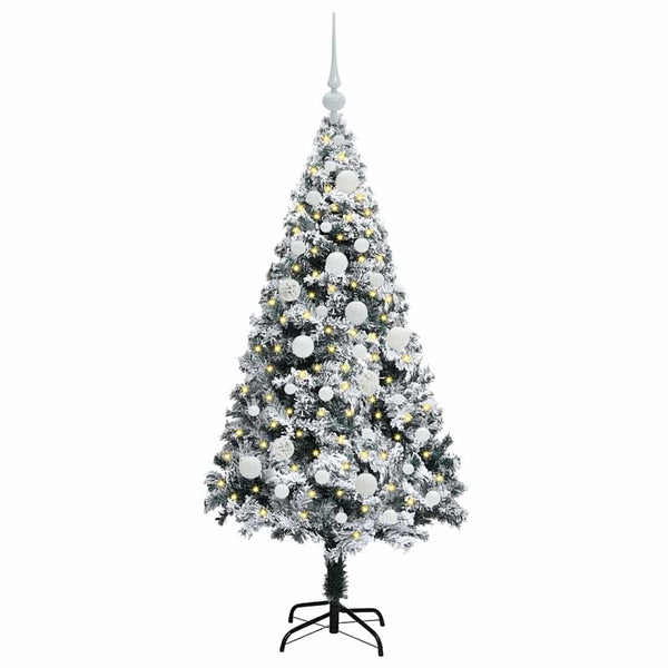 Tekojoulukuusi Valkoinen 120 cm PVC:tä ja Terästä ja Muovia
